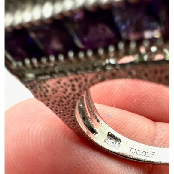 Estate Womens Ring Rotating Multi Gemstone Sterling Silver Size 6 Rare Design - Picture 5 of 6